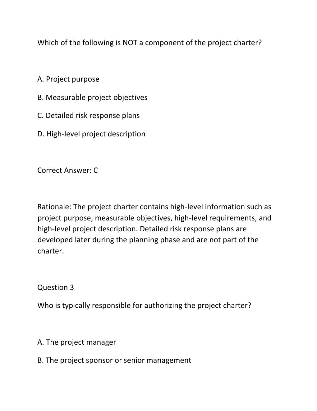 Preview page 2 of PROJECT INTEGRATION CERTIFICATION EXAM PRACTICE QUESTIONS AND CORRECT ANSWERS