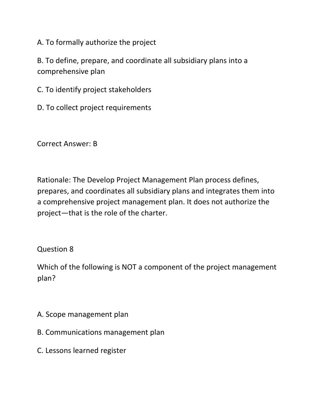Preview page 6 of PROJECT INTEGRATION CERTIFICATION EXAM PRACTICE QUESTIONS AND CORRECT ANSWERS