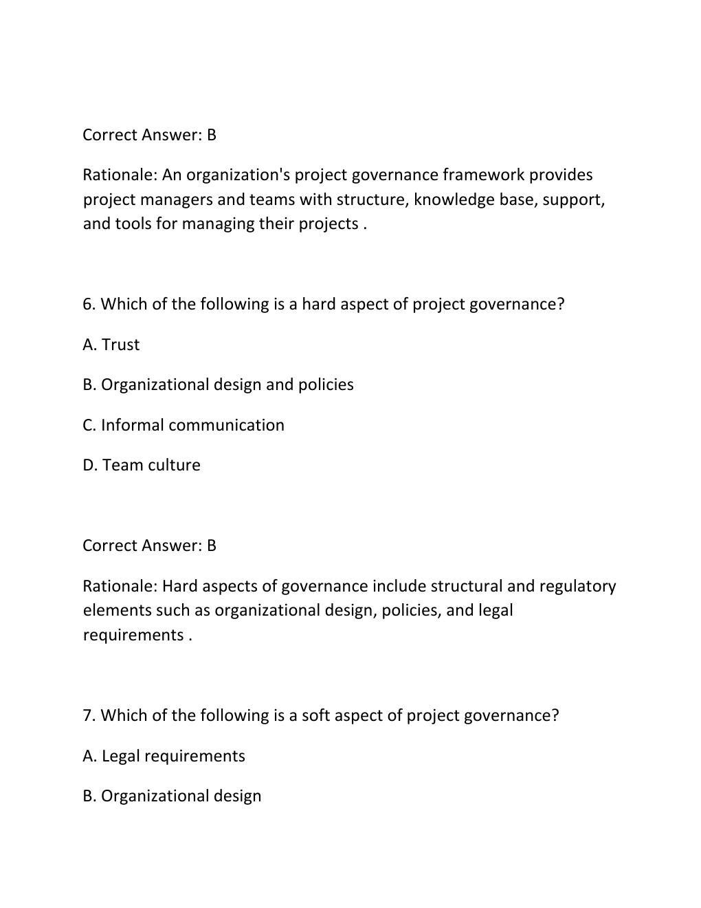 Preview page 4 of PROJECT GOVERNANCE CERTIFICATION EXAM PRACTICE QUESTIONS AND CORRECT ANSWERS