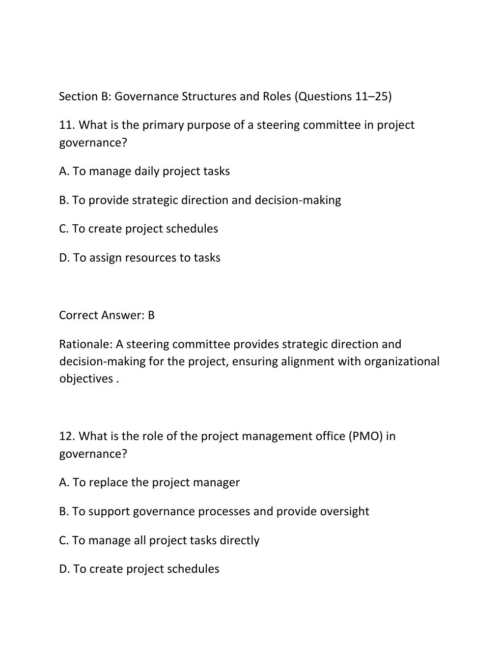 Preview page 7 of PROJECT GOVERNANCE CERTIFICATION EXAM PRACTICE QUESTIONS AND CORRECT ANSWERS