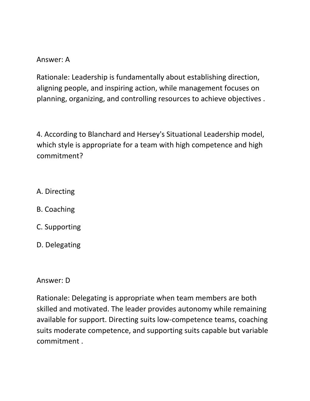 Preview page 3 of PROJECT LEADERSHIP CERTIFICATION EXAM PRACTICE QUESTIONS AND CORRECT ANSWERS