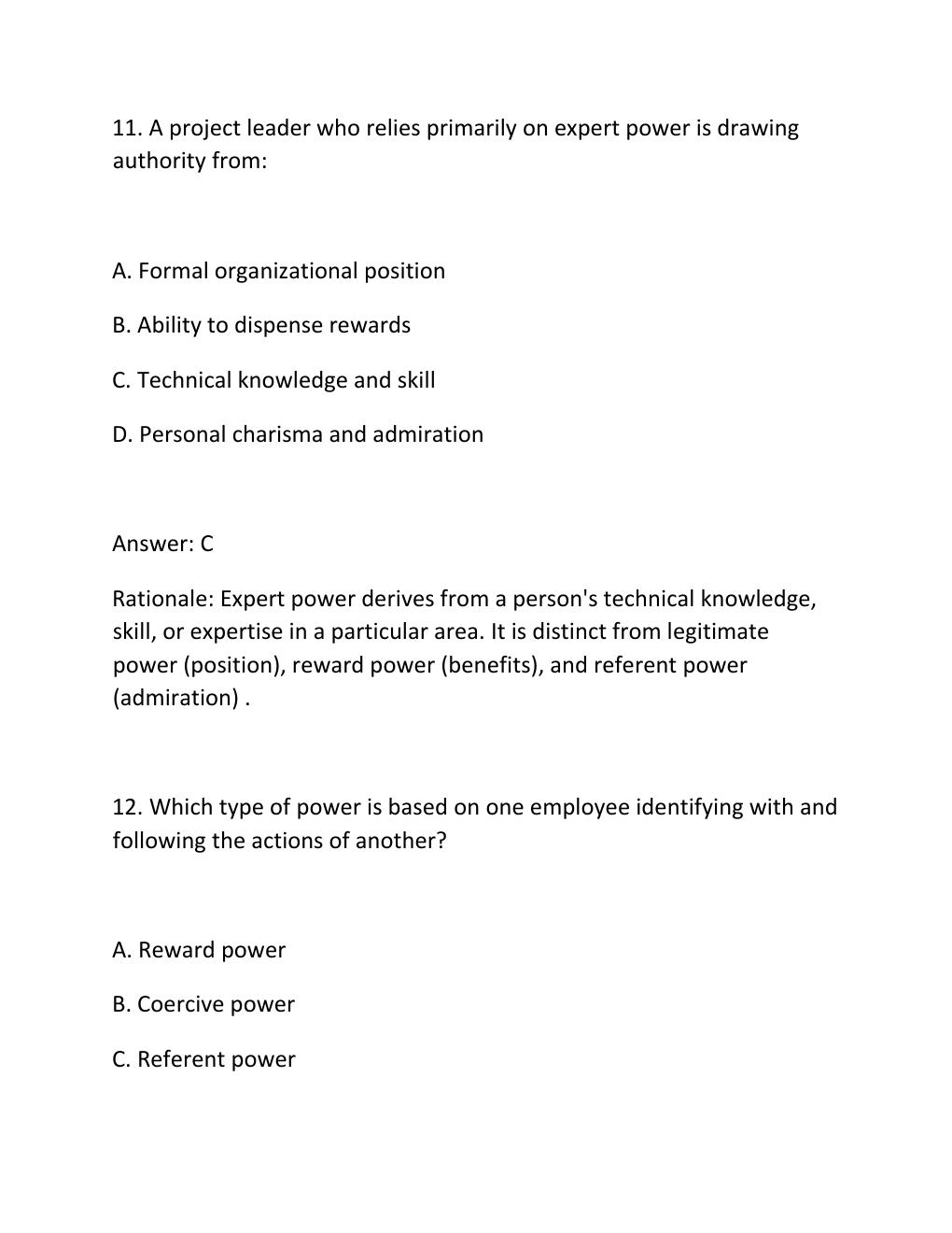 Preview page 8 of PROJECT LEADERSHIP CERTIFICATION EXAM PRACTICE QUESTIONS AND CORRECT ANSWERS