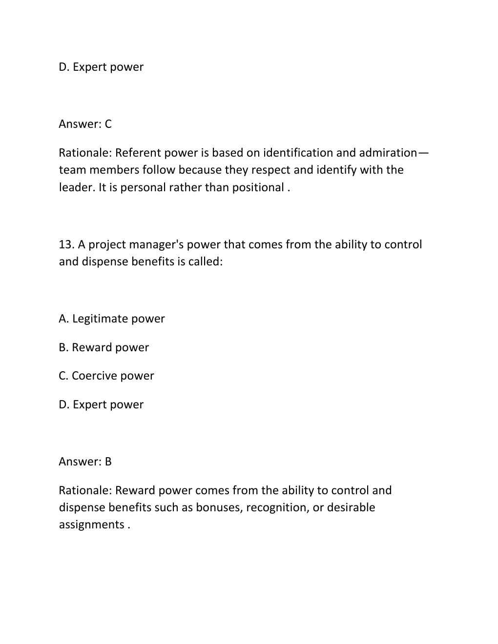Preview page 9 of PROJECT LEADERSHIP CERTIFICATION EXAM PRACTICE QUESTIONS AND CORRECT ANSWERS