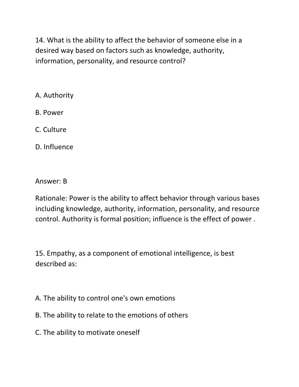 Preview page 10 of PROJECT LEADERSHIP CERTIFICATION EXAM PRACTICE QUESTIONS AND CORRECT ANSWERS