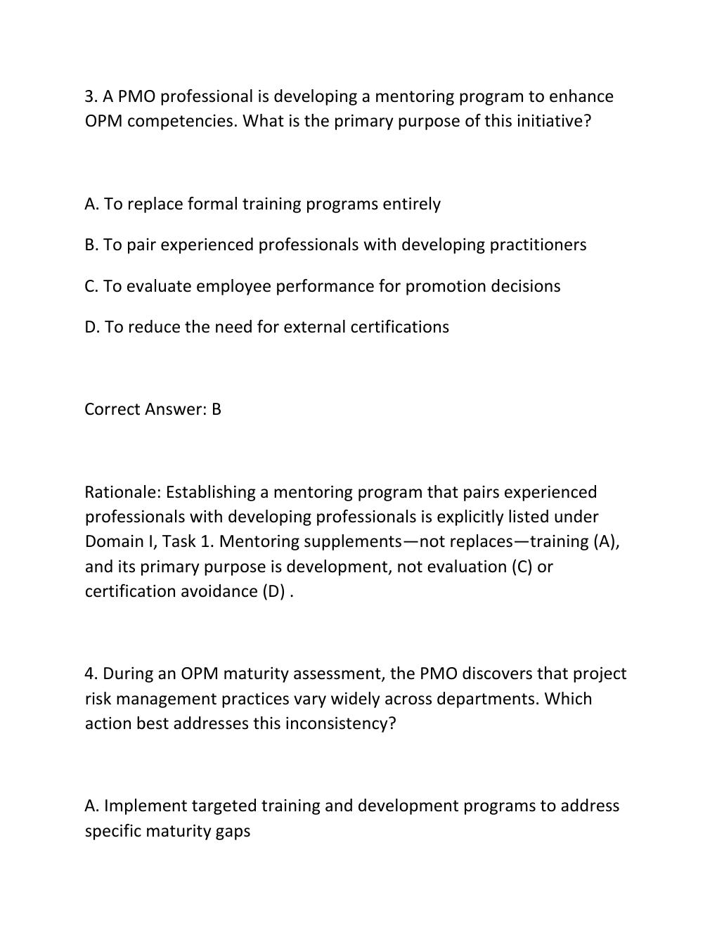 Preview page 3 of PROJECT MANAGEMENT OFFICE (PMO) CERTIFICATION EXAM PRACTICE QUESTIONS AND CORRECT ANSWERS (VERIFIED ANSWERS) PLUS RATION