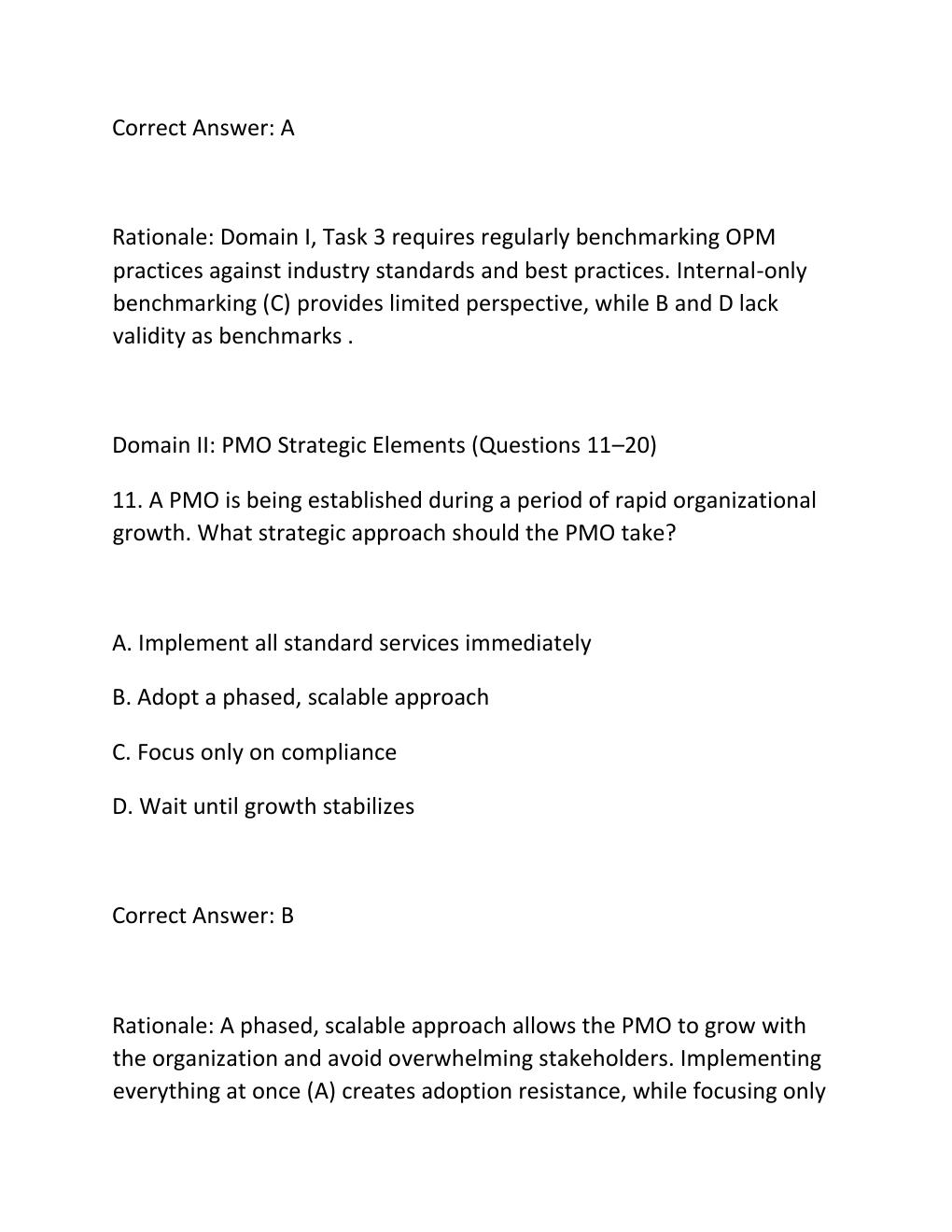 Preview page 9 of PROJECT MANAGEMENT OFFICE (PMO) CERTIFICATION EXAM PRACTICE QUESTIONS AND CORRECT ANSWERS (VERIFIED ANSWERS) PLUS RATION