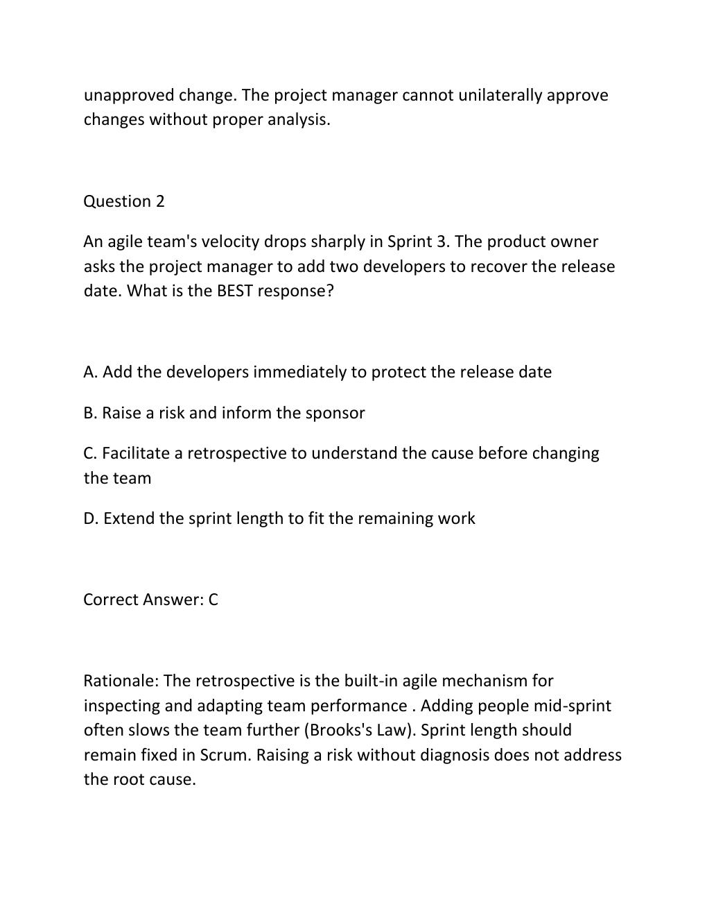 Preview page 2 of PROJECT MANAGEMENT PROFESSIONAL (PMP) CERTIFICATION EXAM PRACTICE QUESTIONS AND CORRECT ANSWERS (VERIFIED ANSWERS) PLUS