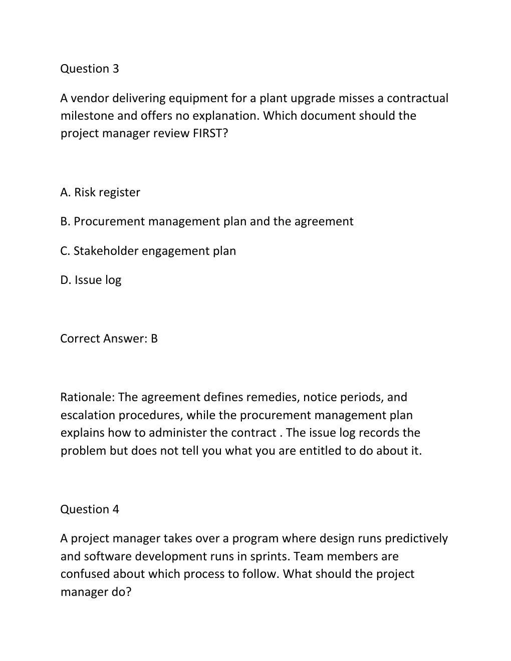 Preview page 3 of PROJECT MANAGEMENT PROFESSIONAL (PMP) CERTIFICATION EXAM PRACTICE QUESTIONS AND CORRECT ANSWERS (VERIFIED ANSWERS) PLUS