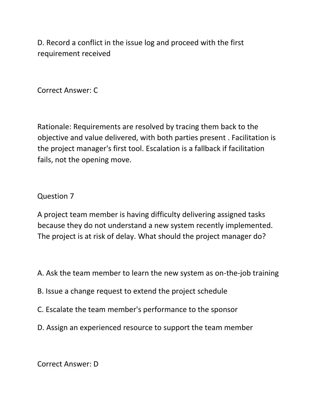 Preview page 6 of PROJECT MANAGEMENT PROFESSIONAL (PMP) CERTIFICATION EXAM PRACTICE QUESTIONS AND CORRECT ANSWERS (VERIFIED ANSWERS) PLUS