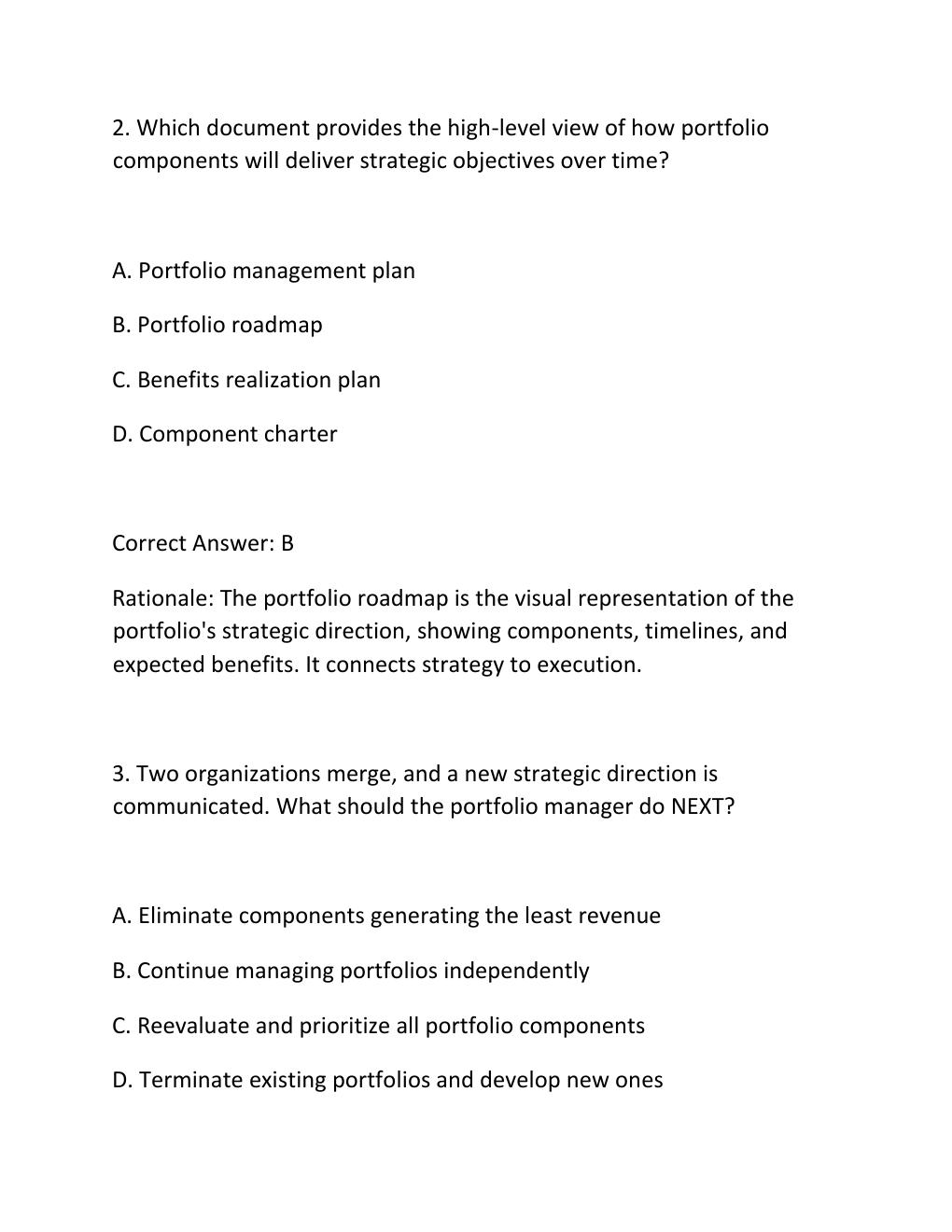 Preview page 2 of PROJECT PORTFOLIO MANAGEMENT CERTIFICATION EXAM PRACTICE QUESTIONS AND CORRECT ANSWERS