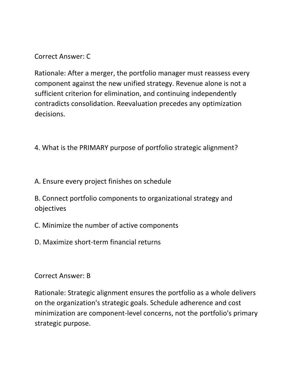 Preview page 3 of PROJECT PORTFOLIO MANAGEMENT CERTIFICATION EXAM PRACTICE QUESTIONS AND CORRECT ANSWERS
