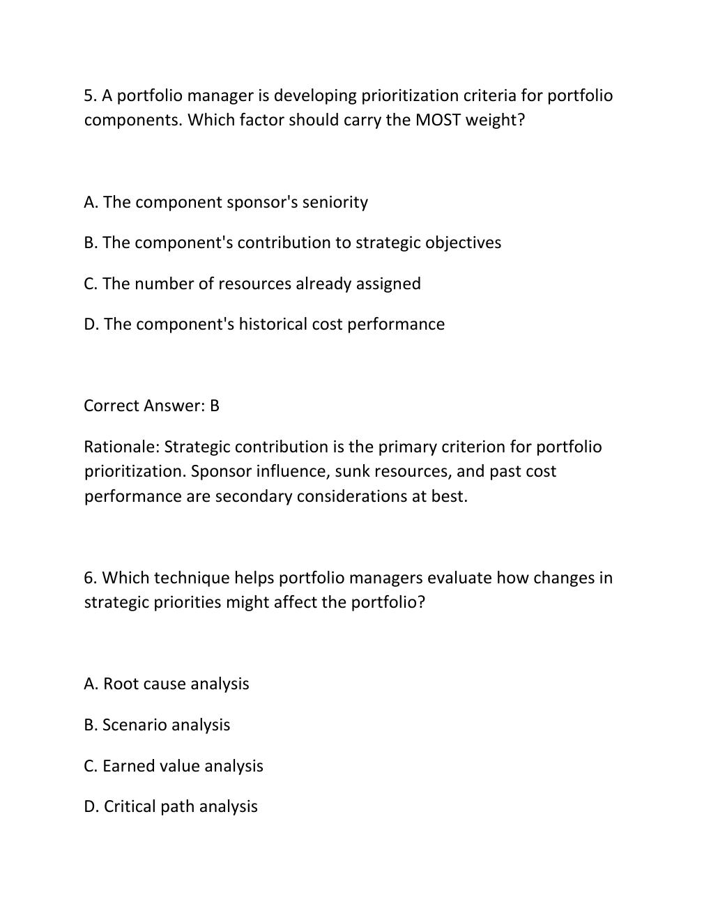 Preview page 4 of PROJECT PORTFOLIO MANAGEMENT CERTIFICATION EXAM PRACTICE QUESTIONS AND CORRECT ANSWERS