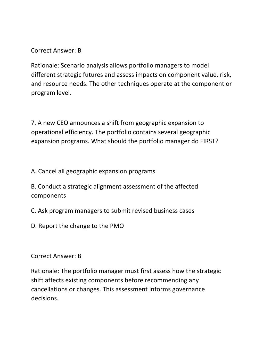 Preview page 5 of PROJECT PORTFOLIO MANAGEMENT CERTIFICATION EXAM PRACTICE QUESTIONS AND CORRECT ANSWERS
