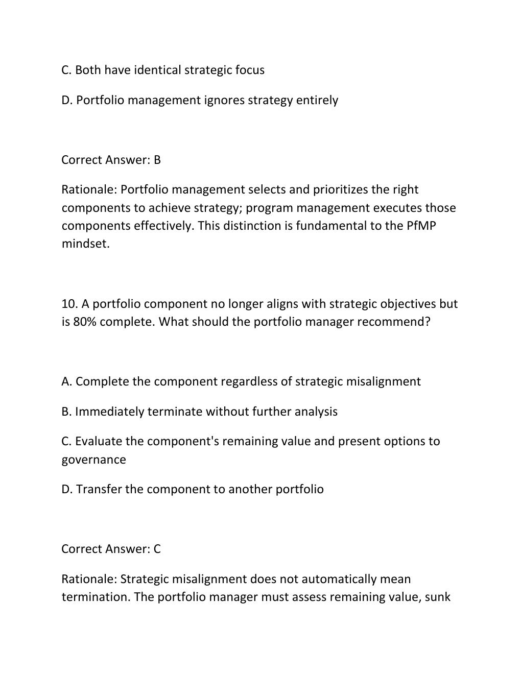 Preview page 7 of PROJECT PORTFOLIO MANAGEMENT CERTIFICATION EXAM PRACTICE QUESTIONS AND CORRECT ANSWERS