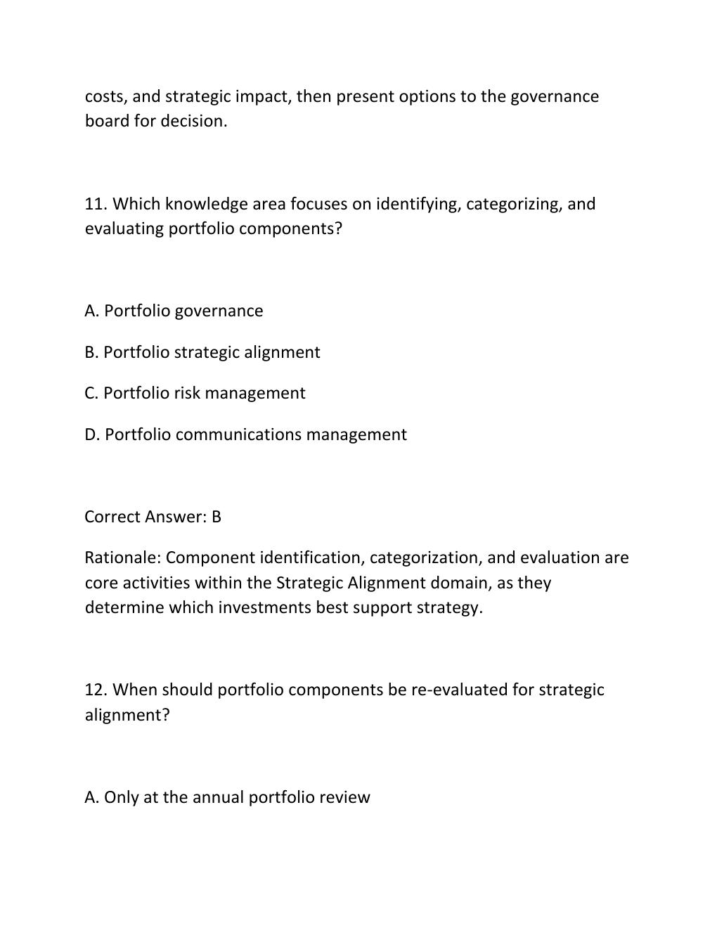 Preview page 8 of PROJECT PORTFOLIO MANAGEMENT CERTIFICATION EXAM PRACTICE QUESTIONS AND CORRECT ANSWERS