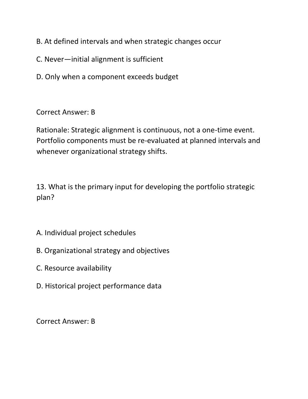Preview page 9 of PROJECT PORTFOLIO MANAGEMENT CERTIFICATION EXAM PRACTICE QUESTIONS AND CORRECT ANSWERS