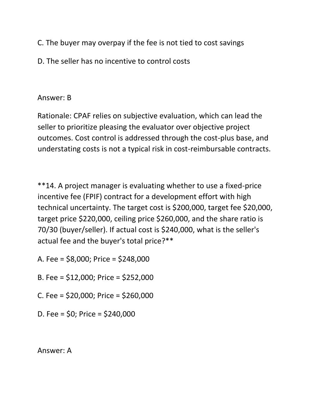 Preview page 9 of PROJECT PROCUREMENT MANAGEMENT CERTIFICATION EXAM PRACTICE QUESTIONS AND CORRECT ANSWERS