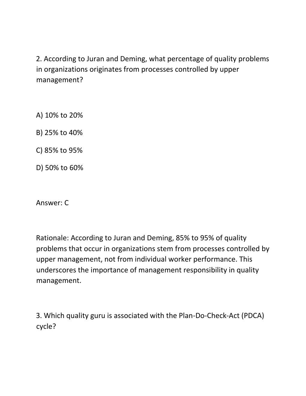 Preview page 2 of PROJECT QUALITY MANAGEMENT CERTIFICATION EXAM PRACTICE QUESTIONS AND CORRECT
