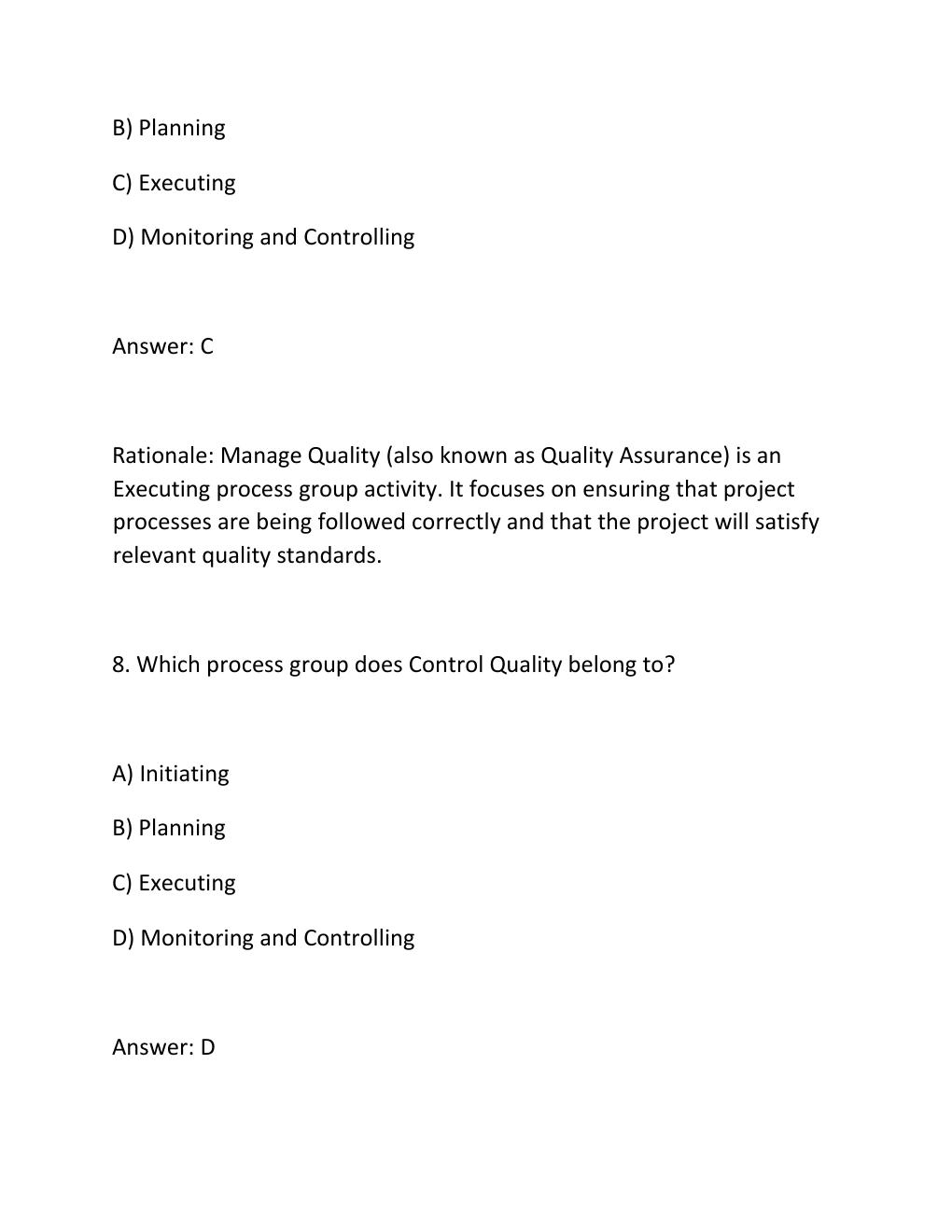 Preview page 6 of PROJECT QUALITY MANAGEMENT CERTIFICATION EXAM PRACTICE QUESTIONS AND CORRECT