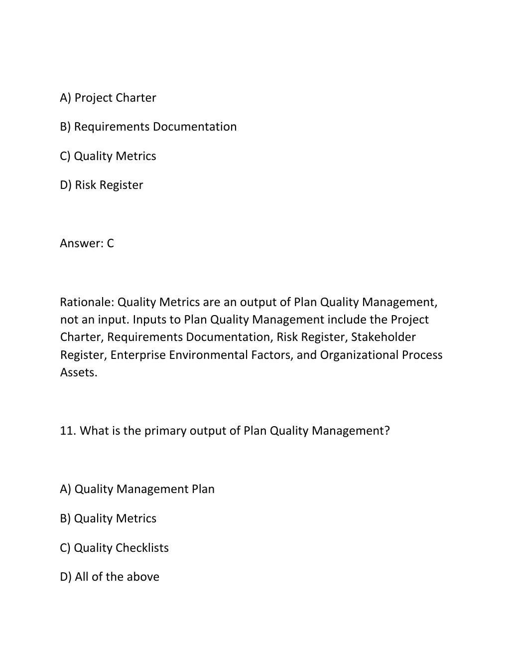 Preview page 8 of PROJECT QUALITY MANAGEMENT CERTIFICATION EXAM PRACTICE QUESTIONS AND CORRECT