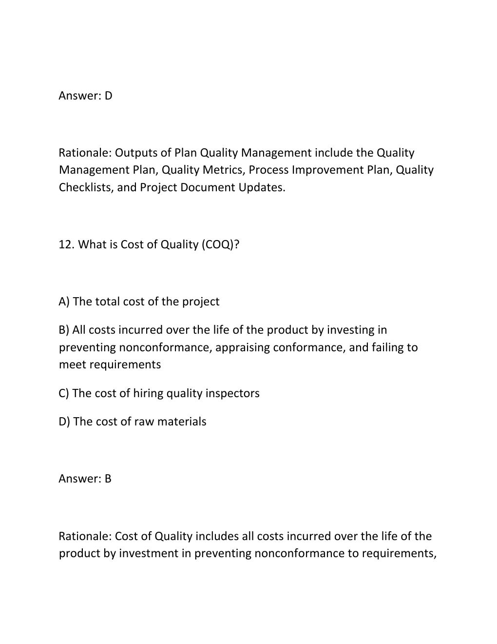 Preview page 9 of PROJECT QUALITY MANAGEMENT CERTIFICATION EXAM PRACTICE QUESTIONS AND CORRECT