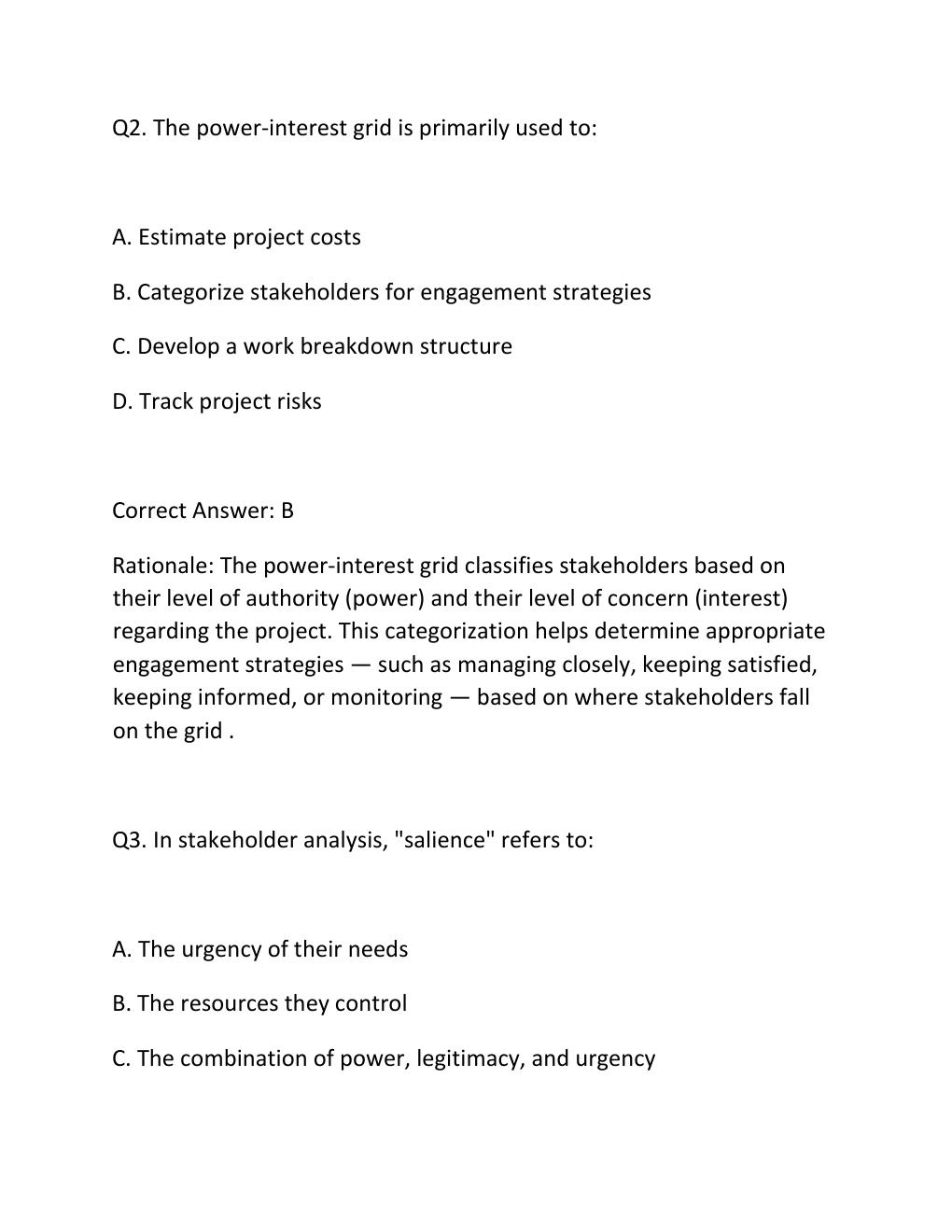 Preview page 3 of PROJECT STAKEHOLDER ENGAGEMENT CERTIFICATION EXAM PRACTICE QUESTIONS AND CORRECT ANSWERS