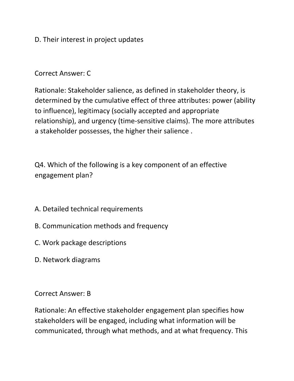 Preview page 4 of PROJECT STAKEHOLDER ENGAGEMENT CERTIFICATION EXAM PRACTICE QUESTIONS AND CORRECT ANSWERS