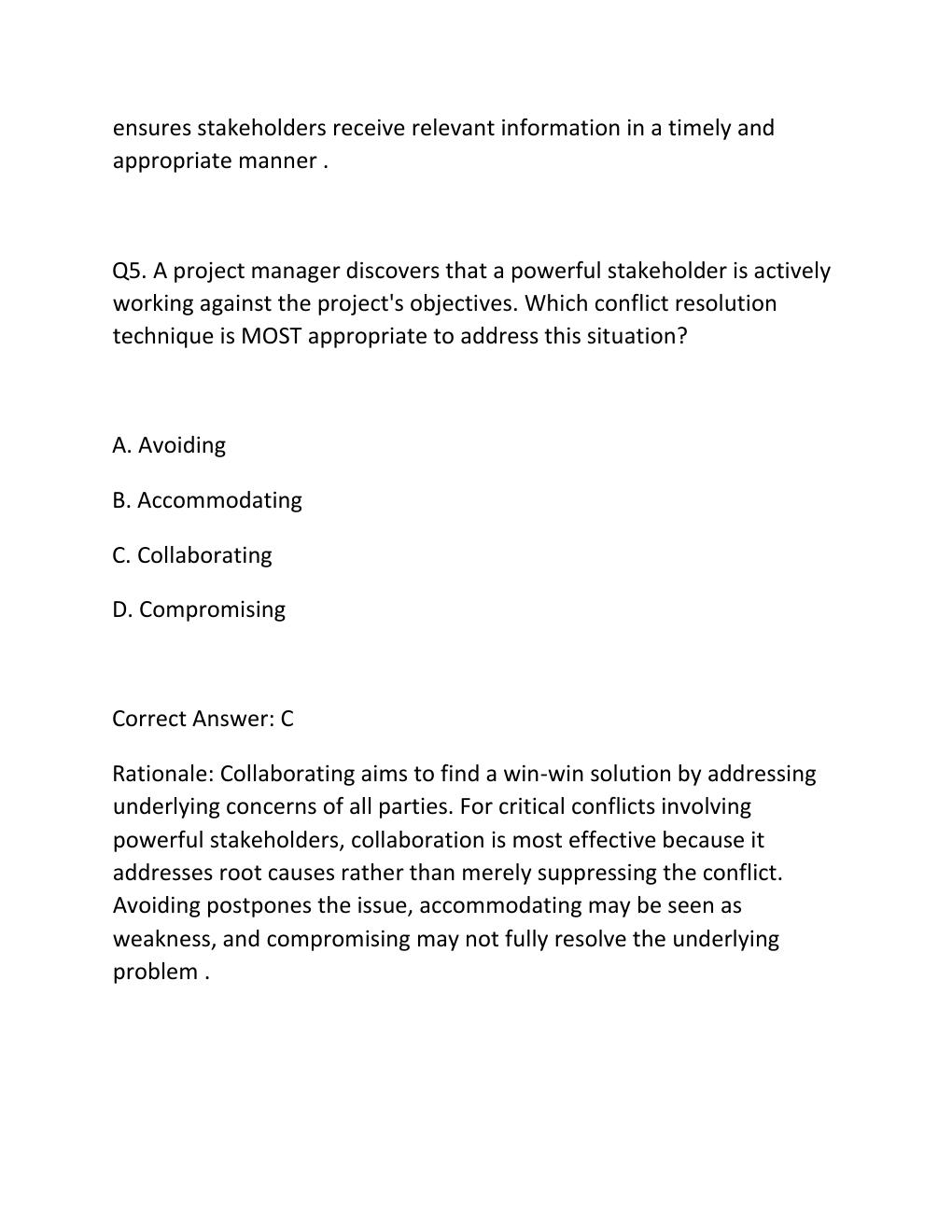 Preview page 5 of PROJECT STAKEHOLDER ENGAGEMENT CERTIFICATION EXAM PRACTICE QUESTIONS AND CORRECT ANSWERS