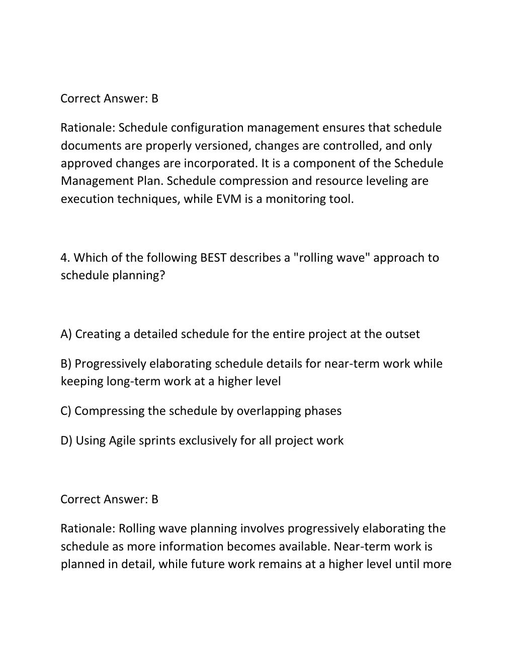 Preview page 3 of PROJECT SCHEDULING CERTIFICATION EXAM PRACTICE QUESTIONS AND CORRECT ANSWERS