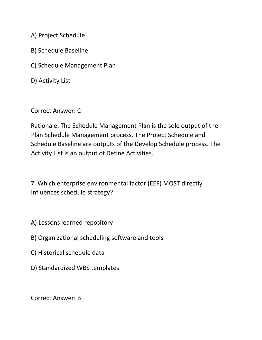 Preview page 5 of PROJECT SCHEDULING CERTIFICATION EXAM PRACTICE QUESTIONS AND CORRECT ANSWERS