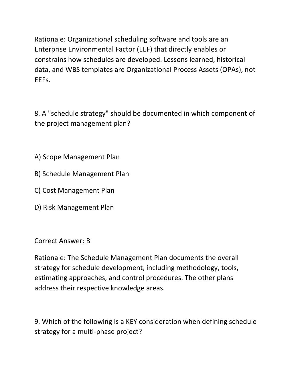 Preview page 6 of PROJECT SCHEDULING CERTIFICATION EXAM PRACTICE QUESTIONS AND CORRECT ANSWERS