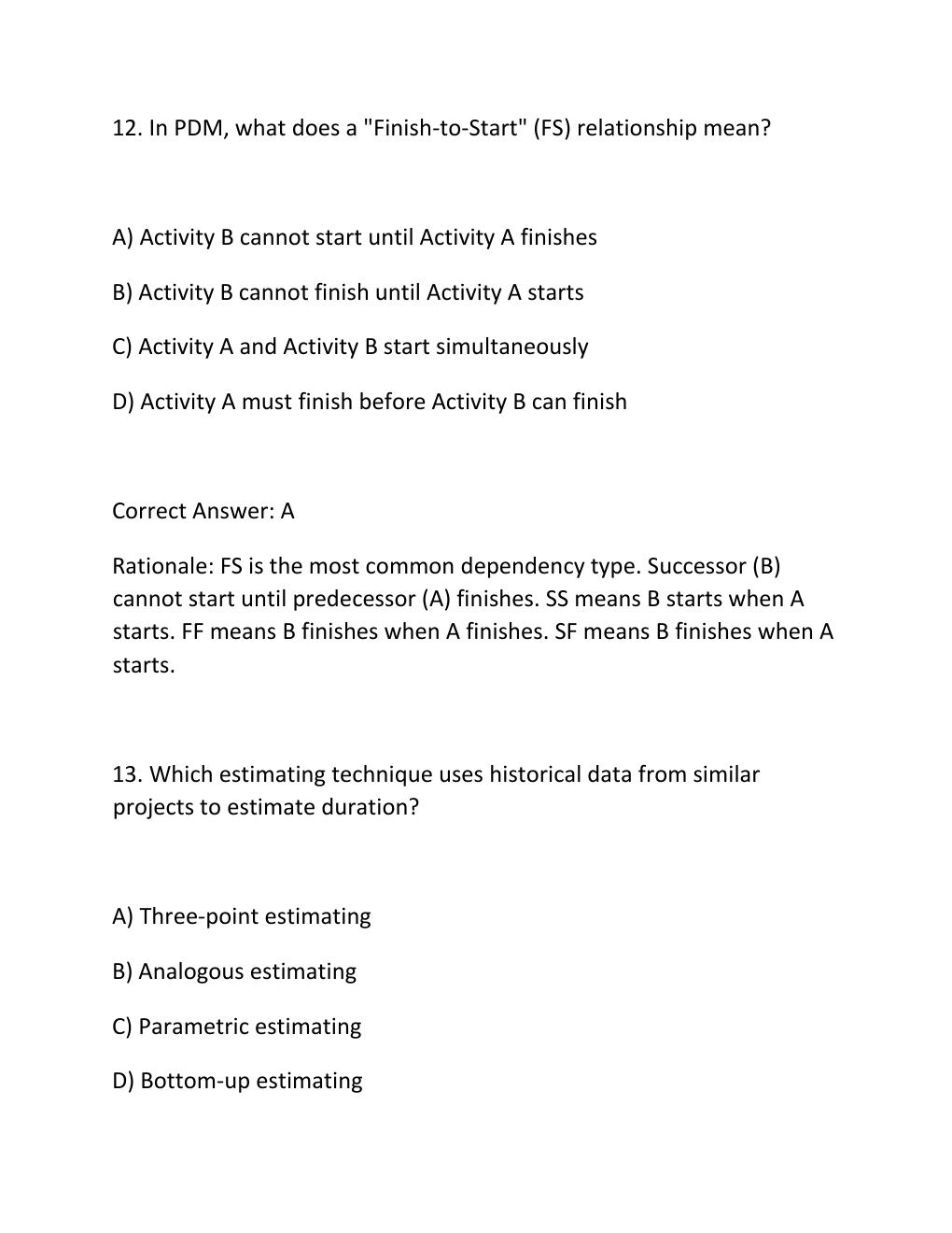 Preview page 9 of PROJECT SCHEDULING CERTIFICATION EXAM PRACTICE QUESTIONS AND CORRECT ANSWERS