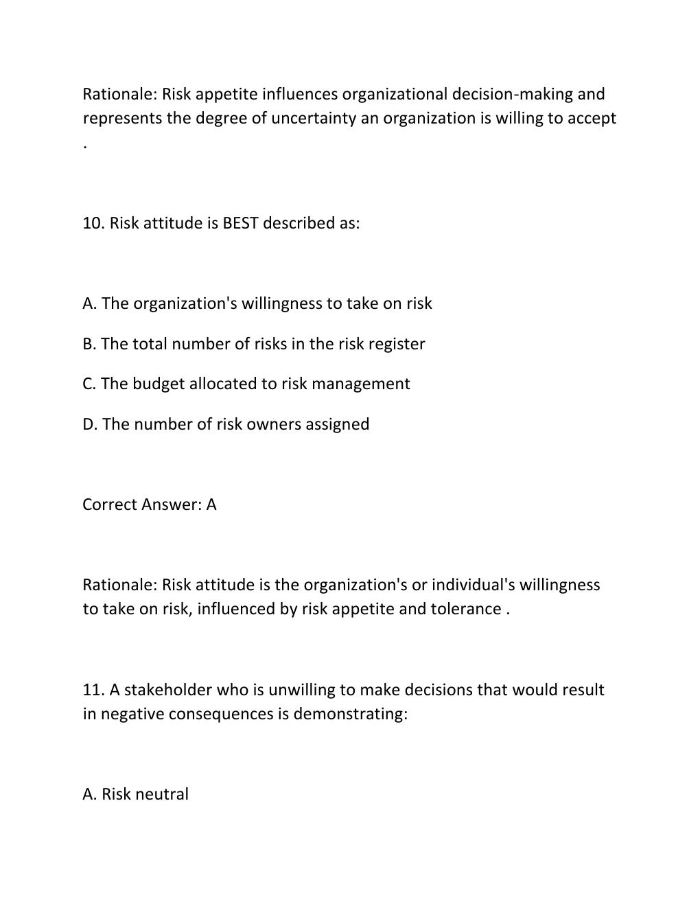 Preview page 7 of PROJECT RISK ANALYSIS CERTIFICATION EXAM PRACTICE QUESTIONS AND CORRECT ANSWERS