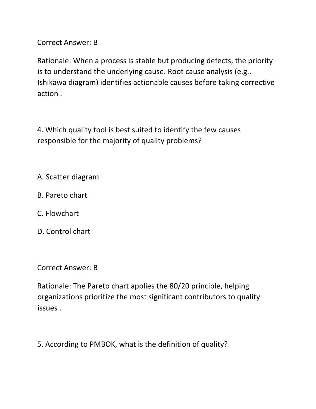 Preview page 3 of PROJECT QUALITY MANAGEMENT CERTIFICATION EXAM PRACTICE QUESTIONS AND CORRECT ANSWERS