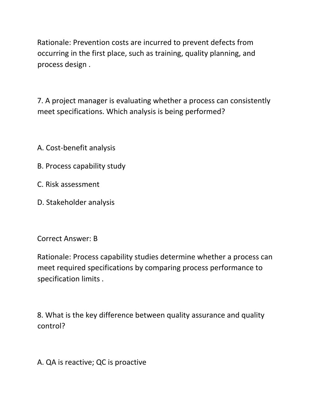 Preview page 5 of PROJECT QUALITY MANAGEMENT CERTIFICATION EXAM PRACTICE QUESTIONS AND CORRECT ANSWERS