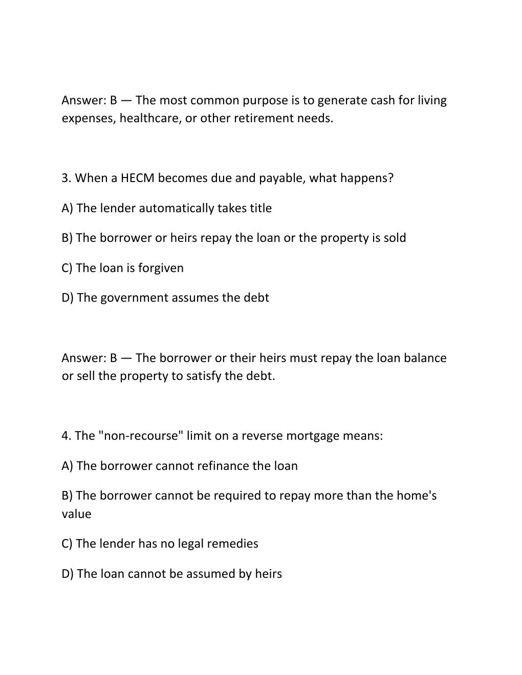 Preview page 2 of REVERSE MORTGAGE ORIGINATION CERTIFICATION EXAM PRACTICE QUESTIONS AND CORRECT ANSWERS