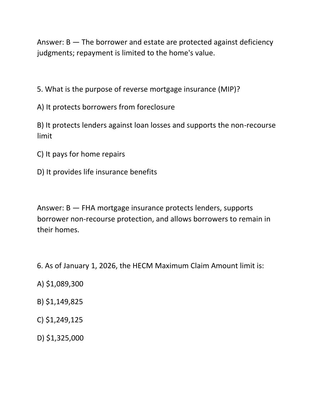 Preview page 3 of REVERSE MORTGAGE ORIGINATION CERTIFICATION EXAM PRACTICE QUESTIONS AND CORRECT ANSWERS