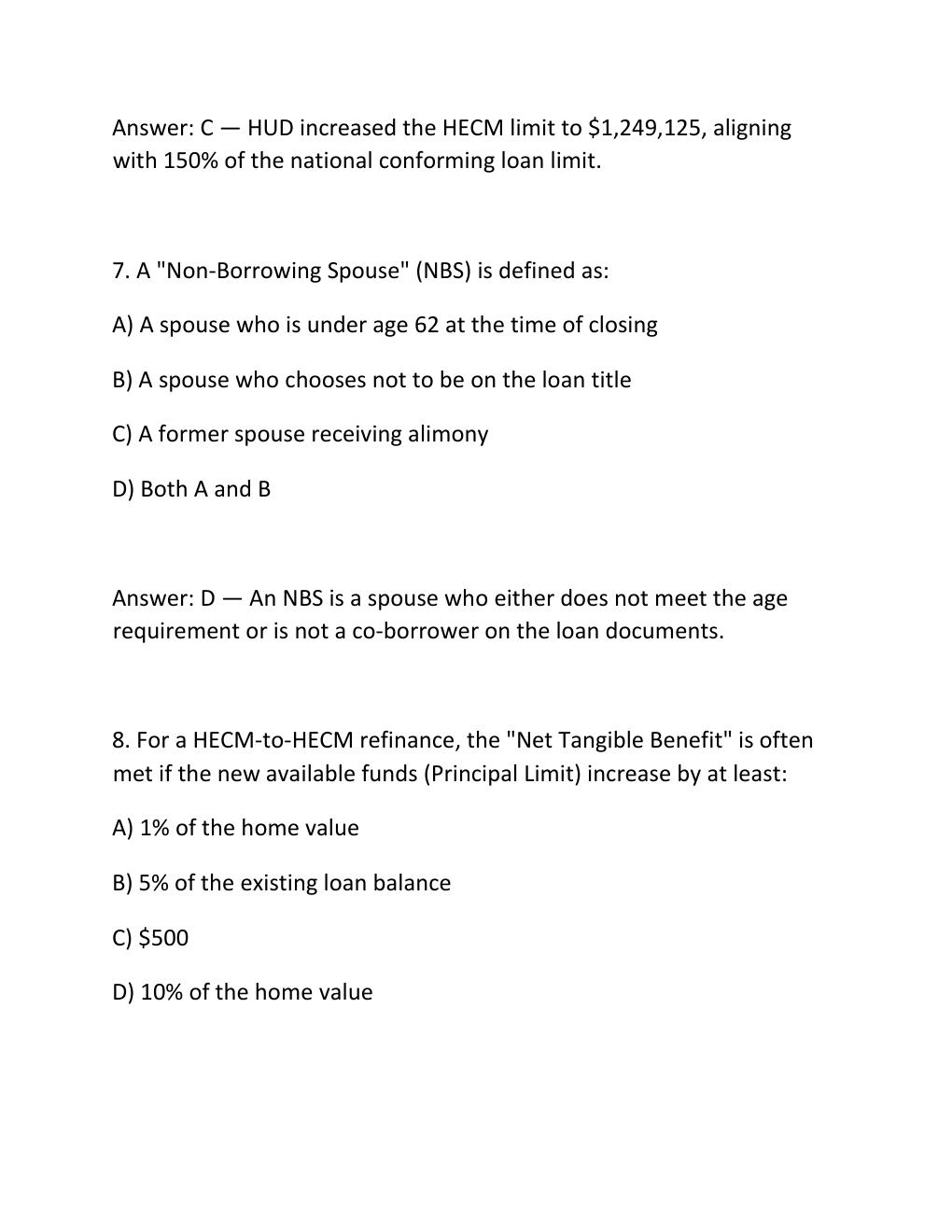 Preview page 4 of REVERSE MORTGAGE ORIGINATION CERTIFICATION EXAM PRACTICE QUESTIONS AND CORRECT ANSWERS