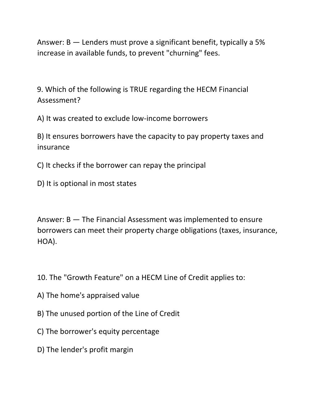 Preview page 5 of REVERSE MORTGAGE ORIGINATION CERTIFICATION EXAM PRACTICE QUESTIONS AND CORRECT ANSWERS