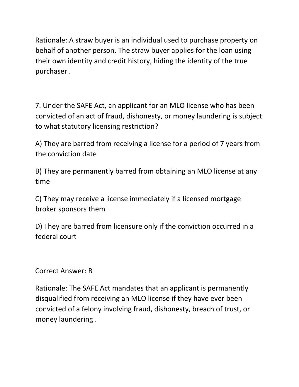 Preview page 5 of SAFE MLO RETEST EXAM PRACTICE QUESTIONS AND CORRECT ANSWERS