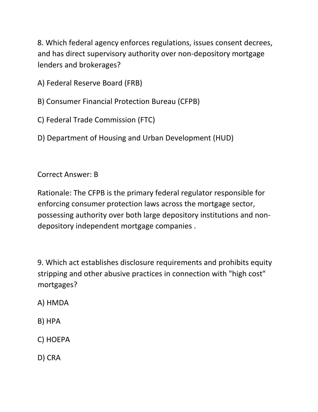 Preview page 6 of SAFE MLO RETEST EXAM PRACTICE QUESTIONS AND CORRECT ANSWERS