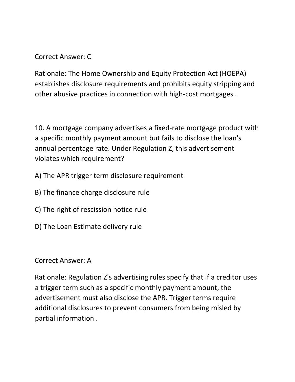 Preview page 7 of SAFE MLO RETEST EXAM PRACTICE QUESTIONS AND CORRECT ANSWERS