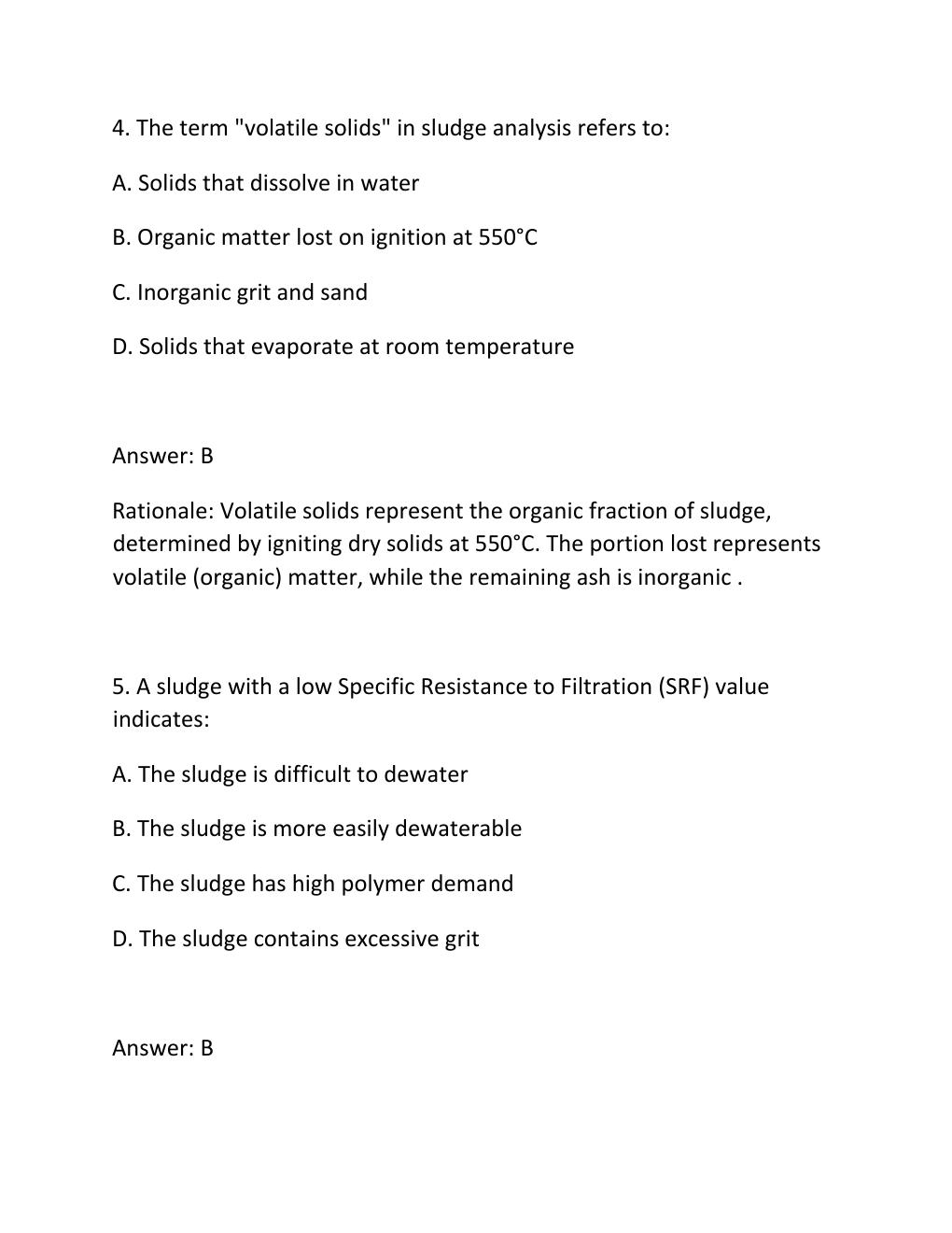 Preview page 3 of SLUDGE DEWATERING CERTIFICATION EXAM PRACTICE QUESTIONS AND CORRECT ANSWERS