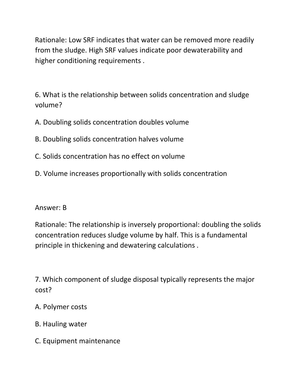 Preview page 4 of SLUDGE DEWATERING CERTIFICATION EXAM PRACTICE QUESTIONS AND CORRECT ANSWERS