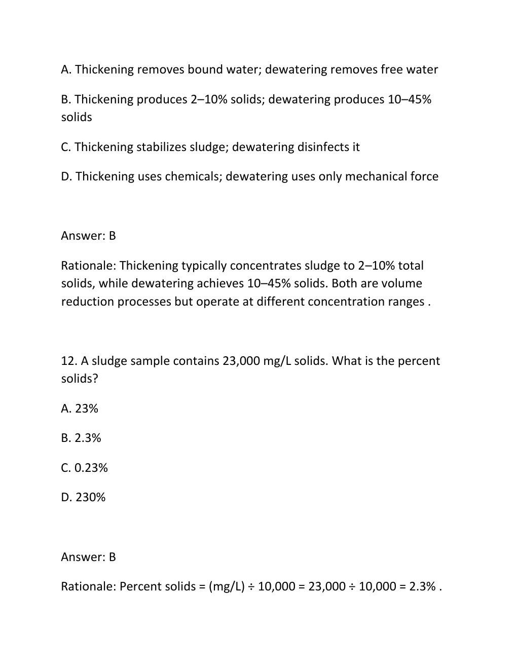 Preview page 7 of SLUDGE DEWATERING CERTIFICATION EXAM PRACTICE QUESTIONS AND CORRECT ANSWERS