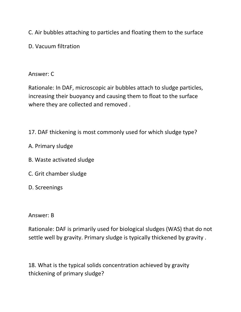 Preview page 10 of SLUDGE DEWATERING CERTIFICATION EXAM PRACTICE QUESTIONS AND CORRECT ANSWERS