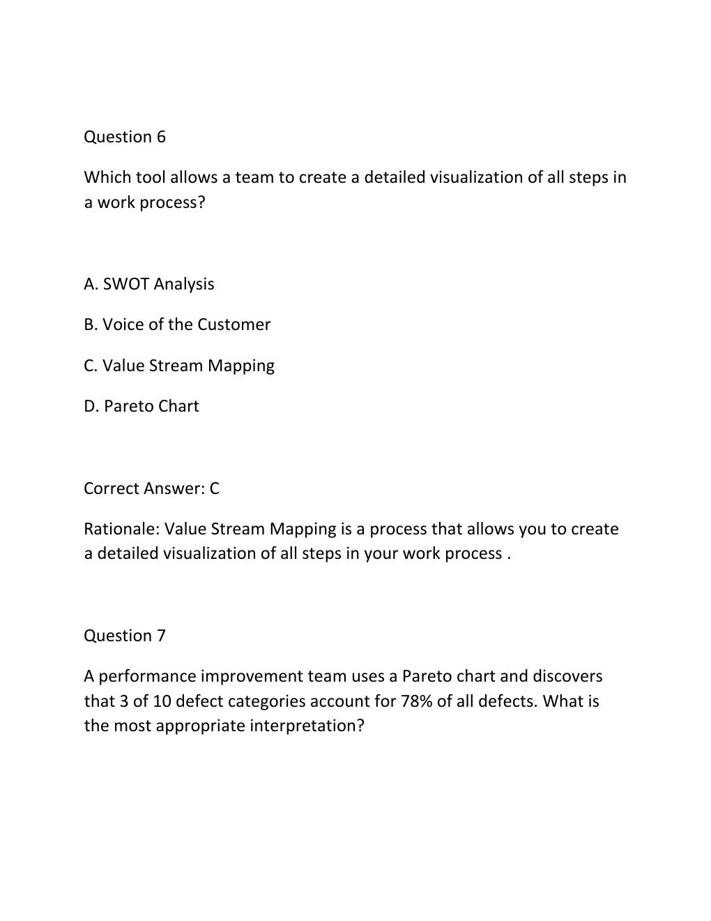 Preview page 5 of SNCOA LDR 303S IMPROVING ORGANIZATIONS PERFORMANCE IMPROVEMENT PROJECT ASSESSMENT EXAM PRACTICE QUESTIONS AND CORRECT AN