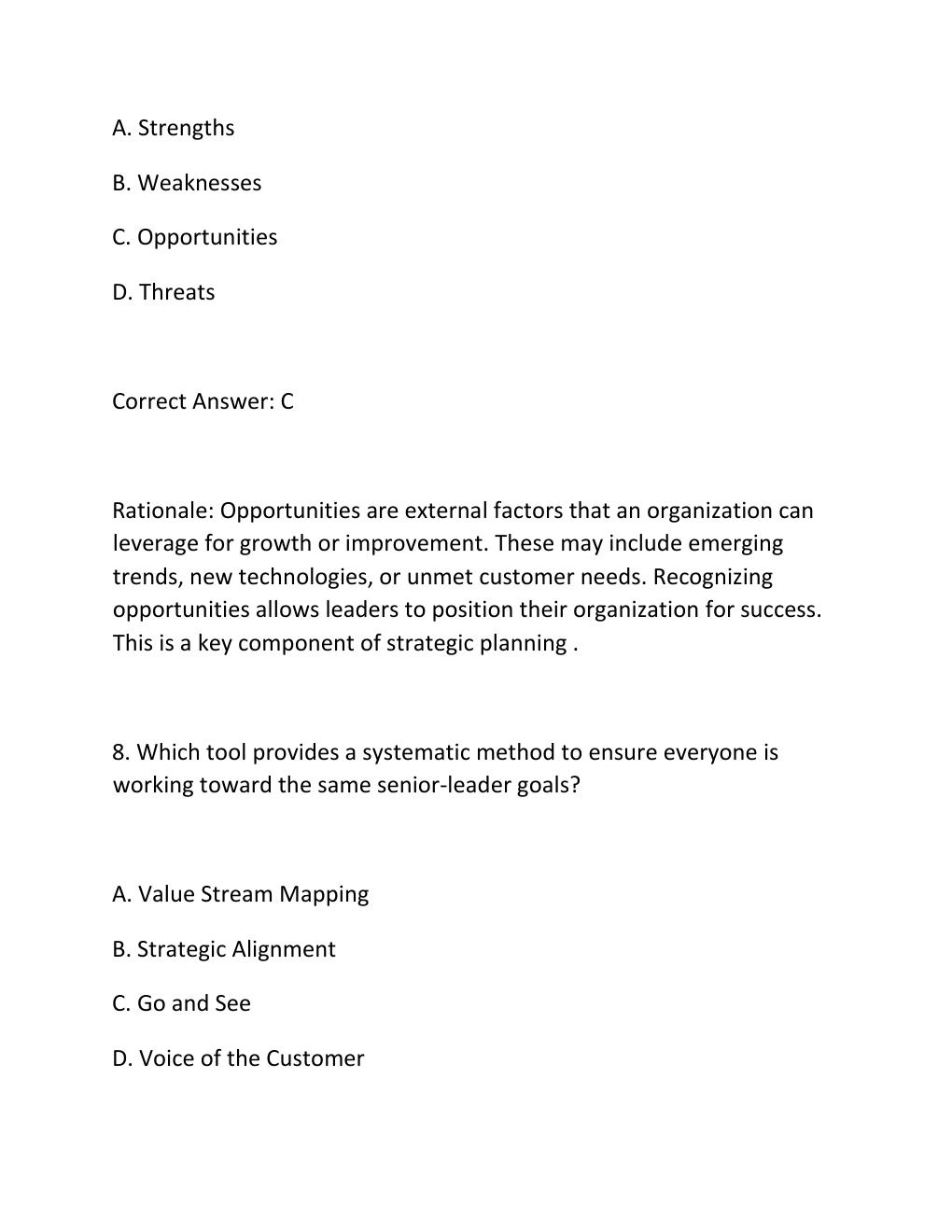 Preview page 6 of SNCOA LDR 303S IMPROVING ORGANIZATIONS PROBLEM SOLVING EXERCISE EXAM PRACTICE QUESTIONS AND CORRECT ANSWERS