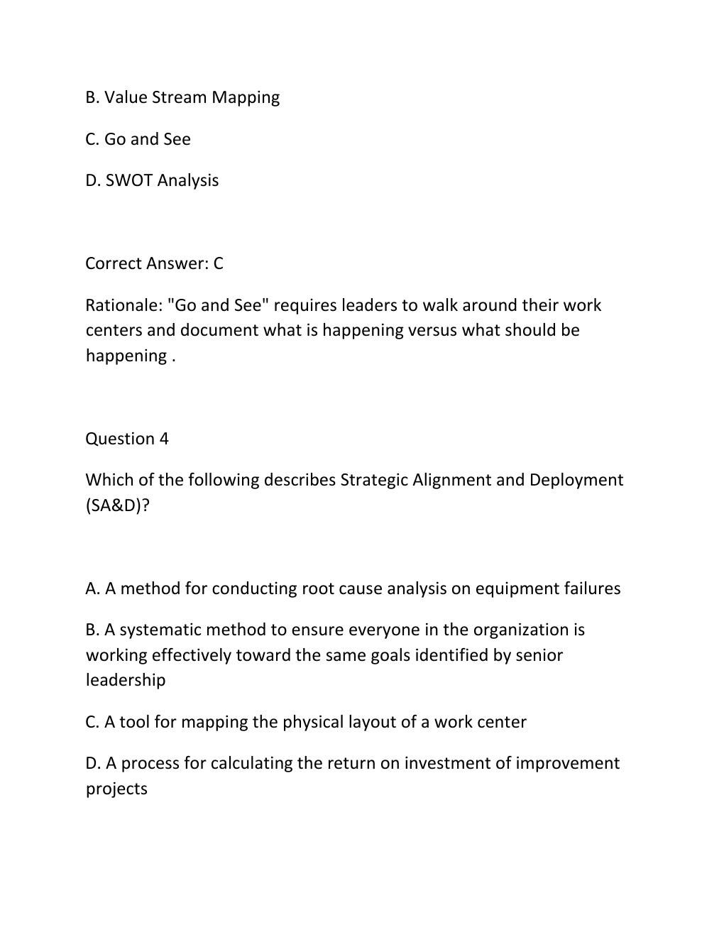 Preview page 3 of SNCOA LDR 303S IMPROVING ORGANIZATIONS PERFORMANCE IMPROVEMENT PROJECT ASSESSMENT EXAM PRACTICE QUESTIONS AND CORRECT AN