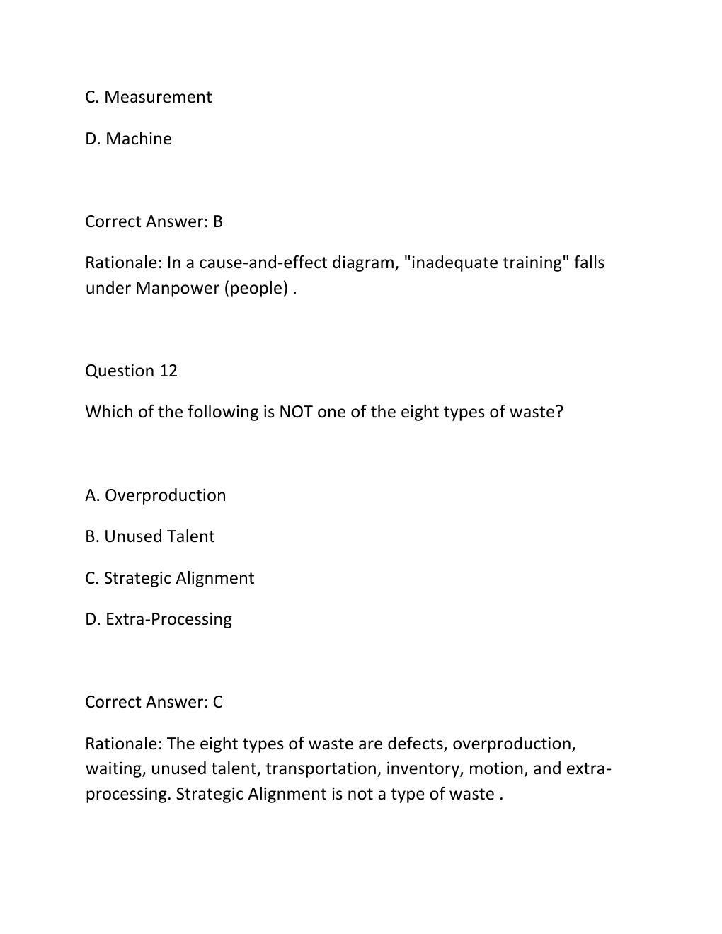 Preview page 9 of SNCOA LDR 303S IMPROVING ORGANIZATIONS PERFORMANCE IMPROVEMENT PROJECT ASSESSMENT EXAM PRACTICE QUESTIONS AND CORRECT AN